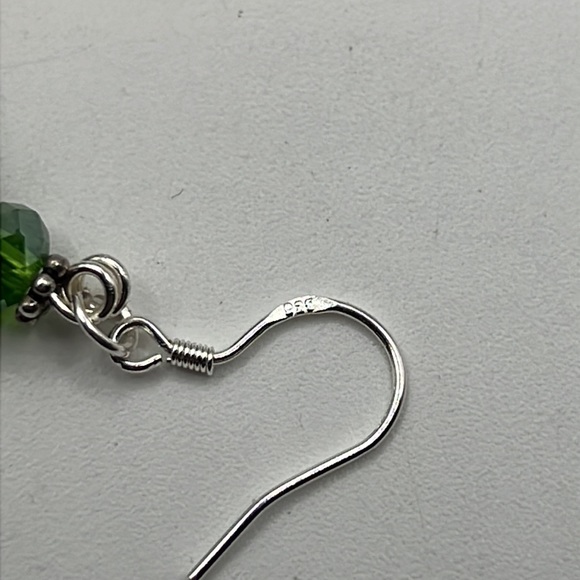 🍀EMERALD, SWAROVSKI CRYSTAL, AND STERLING SILVER EARRINGS🍀 - Picture 3 of 5